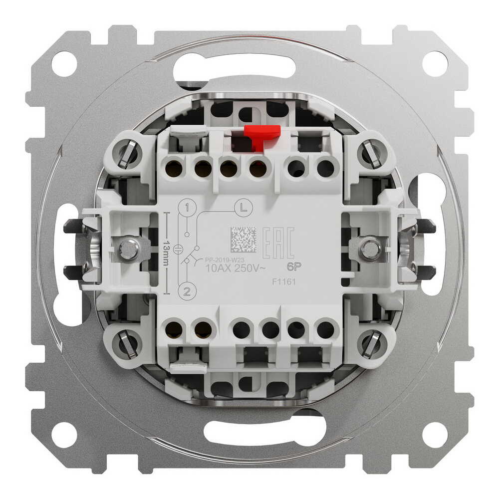 Кнопка на 2 напрямки Schneider Sedna Design алюміній ( SDD113116 )